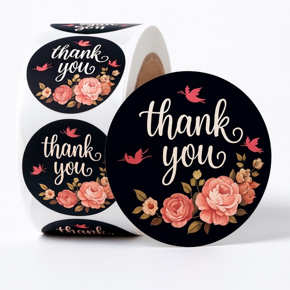 STICKERAFT Other - Thank You Stickers Gifts Packaging Sealing Labels Stationery Sticker 1" round